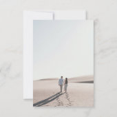 Kustnavigatie Blauwe Schelp Frame Strand Huwelijk Save The Date (Achterkant)