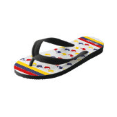 Kustnavigatie Marine BLAUW ROOD GEEL WALVIS    Kinder Teenslippers (Schuin)