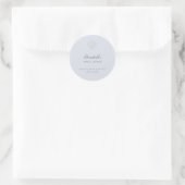 Kustnavigatie Schelp Blauwe Elegante Bruiloftsdouc Ronde Sticker (Tas)