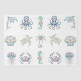 Kustnavigatie Strand Zeedecoratie Thema Decoupage Tissuepapier