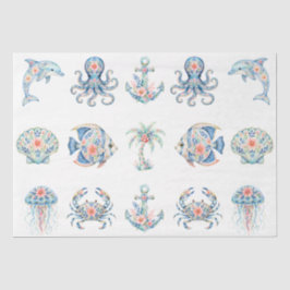 Kustnavigatie Strand Zeedecoratie Thema Decoupage Tissuepapier
