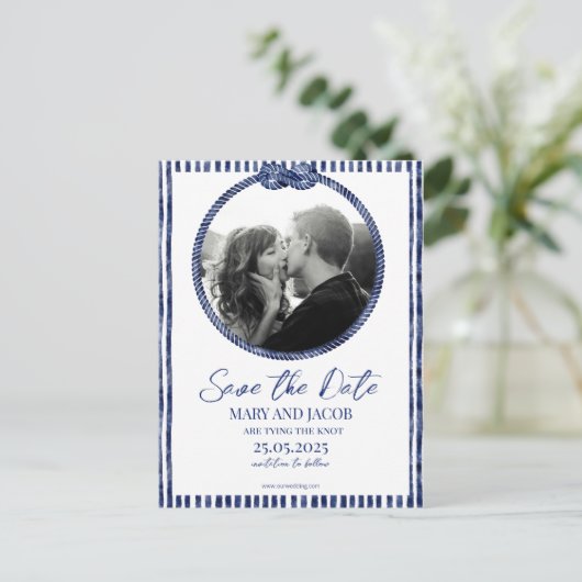 Kustnavigatiekaart om de datum te reserveren aankondigingskaart (Staand voorkant)