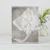 Kustneutraal Waterverf Schaats Sting Ray Pewter Ne Kaart (Staand voorkant)