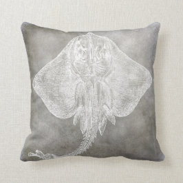 Kustneutraal Waterverf Schaats Sting Ray Pewter Ne Kussen