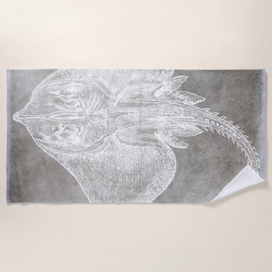 Kustneutraal Waterverf Schaats Sting Ray Pewter Ne Strandlaken (Voorkant)