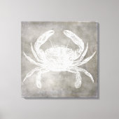 Kustneutrale Waterverf Crab Silver Pewter Canvas Afdruk (Voorkant)