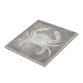 Kustneutrale Waterverf Crab Silver Pewter Tegeltje (Zijkant)
