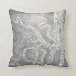Kustneutrale Waterverf Octopus Silver Pewter Kussen