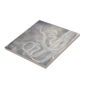 Kustneutrale Waterverf Octopus Silver Pewter Tegeltje (Zijkant)