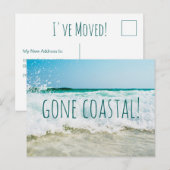 Kustnieuw huis waar ik ben verhuisd aankondigingskaart (Voorkant / Achterkant)