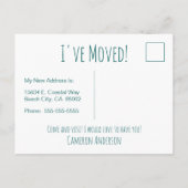 Kustnieuw huis waar ik ben verhuisd aankondigingskaart (Achterkant)