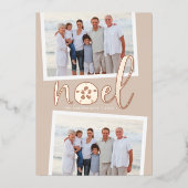 Kustnoel | 2 Kerstfeest met foto's Folie Feestdagenkaart (Voorkant)