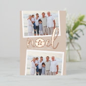 Kustnoel | 2 Kerstfeest met foto's Folie Feestdagenkaart (Staand Voorkant)