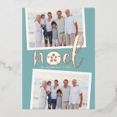 Kustnoel | 2 Kerstfeest met foto's Folie Feestdagenkaart (Voorkant)