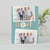 Kustnoel | 2 Kerstfeest met foto's Folie Feestdagenkaart (Staand Voorkant)