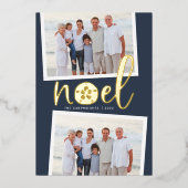 Kustnoel | 2 Kerstfeest met foto's Folie Feestdagenkaart (Voorkant)