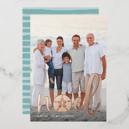 Kustnoel | kerstfoto voor verticale kerstmis folie feestdagenkaart