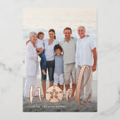 Kustnoel | kerstfoto voor verticale kerstmis folie feestdagenkaart (Voorkant)