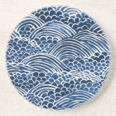 Kustoceaan blauw wit zandsteen onderzetter (Voorkant)