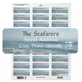 Kustoceaan golven fotografisch retouradres etiket