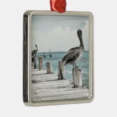 Kustoceaan Pelikaan Metalen Ornament (Rechts)