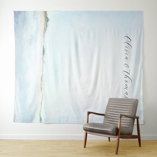 Kustoceaan strand nautische bruiloft achtergrond wandkleed (In Situ (horizontaal))