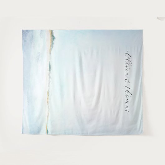 Kustoceaan strand nautische bruiloft achtergrond wandkleed (Voorkant (horizontaal))