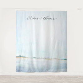 Kustoceaan strand nautische bruiloft achtergrond wandkleed