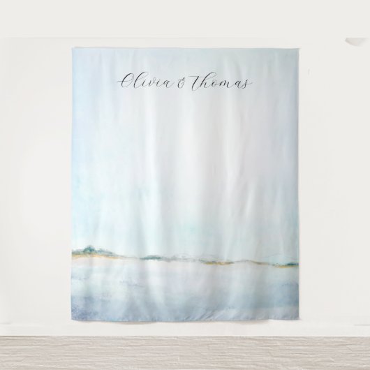 Kustoceaan strand nautische bruiloft achtergrond wandkleed (Voorkant)