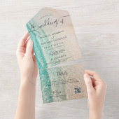 Kustoceaan Zomer Strand Bestemming Bruiloft All In One Uitnodiging (Afscheurbaar)