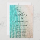 Kustoceaan Zomer Strand Bestemming Bruiloft Kaart (Voorkant)