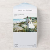 Kustoceaanstrand in één bruiloft all in one uitnodiging (Buitenkant)