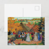 Kustodiev - Dorpsvakantie, Briefkaart (Voorkant / Achterkant)