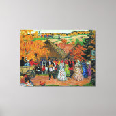Kustodiev - Dorpsvakantie, Canvas Afdruk (Voorkant)