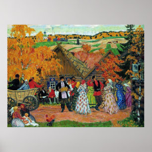 Kustodiev - Dorpsvakantie, Poster