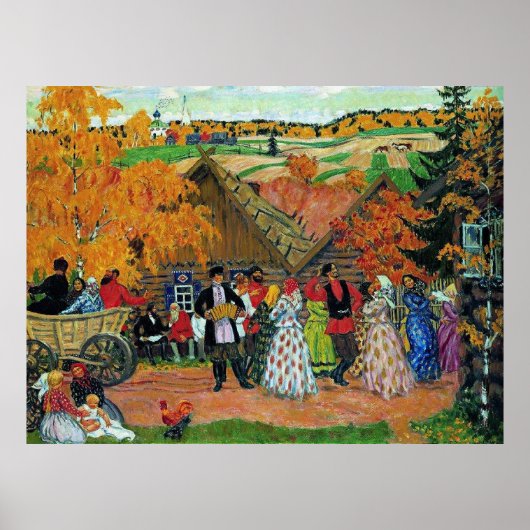 Kustodiev - Dorpsvakantie, Poster (Voorkant)