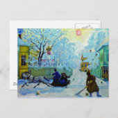 Kustodiev - Frosty Morning Briefkaart (Voorkant / Achterkant)