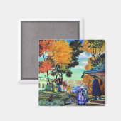 Kustodiev - Herfst, 1924 beeldende kunst schildere Magneet (Voorkant / Achterkant)
