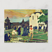 Kustodiev - in het klooster briefkaart (Voorkant)