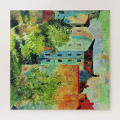 Kustodiev kunstwerk, Uitzicht vanuit het raam Legpuzzel (Horizontaal)