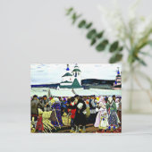 Kustodiev - Op de beurs Briefkaart (Staand voorkant)