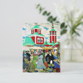 Kustodiev - Op de beurs Briefkaart (Staand voorkant)