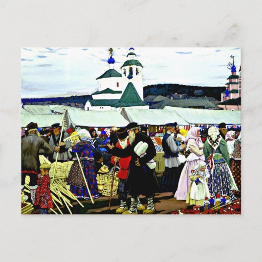 Kustodiev - Op de kermis Briefkaart (Voorkant)
