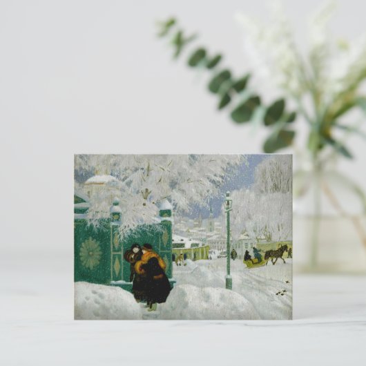 Kustodiev - Winter Scene Briefkaart (Staand voorkant)