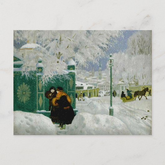 Kustodiev - Winter Scene Briefkaart (Voorkant)