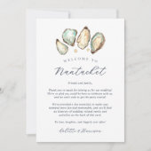 Kustoester bruiloft welkomstbrief en reisschema (Voorkant)