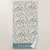 Kustoester en -pareaal voor Waterverf Strandlaken (Voorkant)