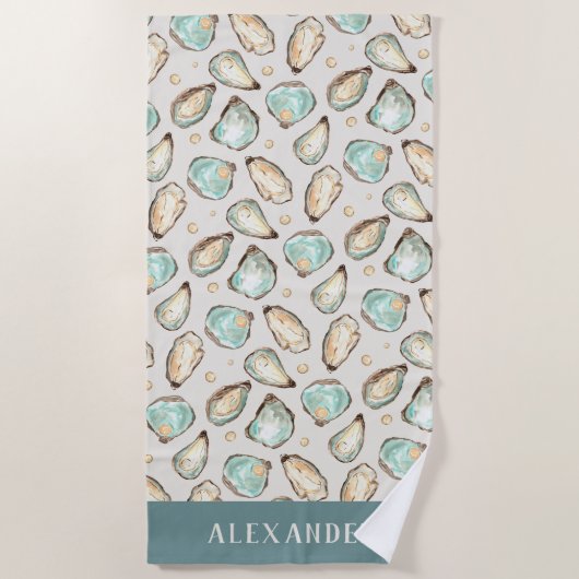 Kustoester en -pareaal voor Waterverf Strandlaken (Voorkant)