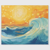 Kustolieverfschilderij Zon en golven Decoupage Cadeaupapier (Vlak)