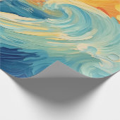 Kustolieverfschilderij Zon en golven Decoupage Cadeaupapier (Hoek)